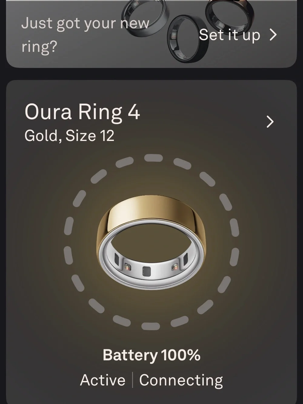 Oura Smart Ring - Gold Exterior with Silver Interior